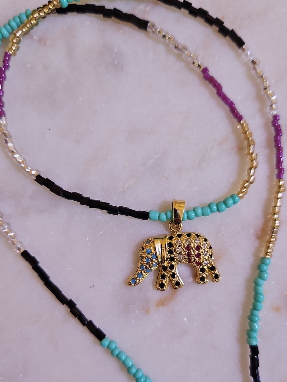 Gold Elephant Pendant Necklace